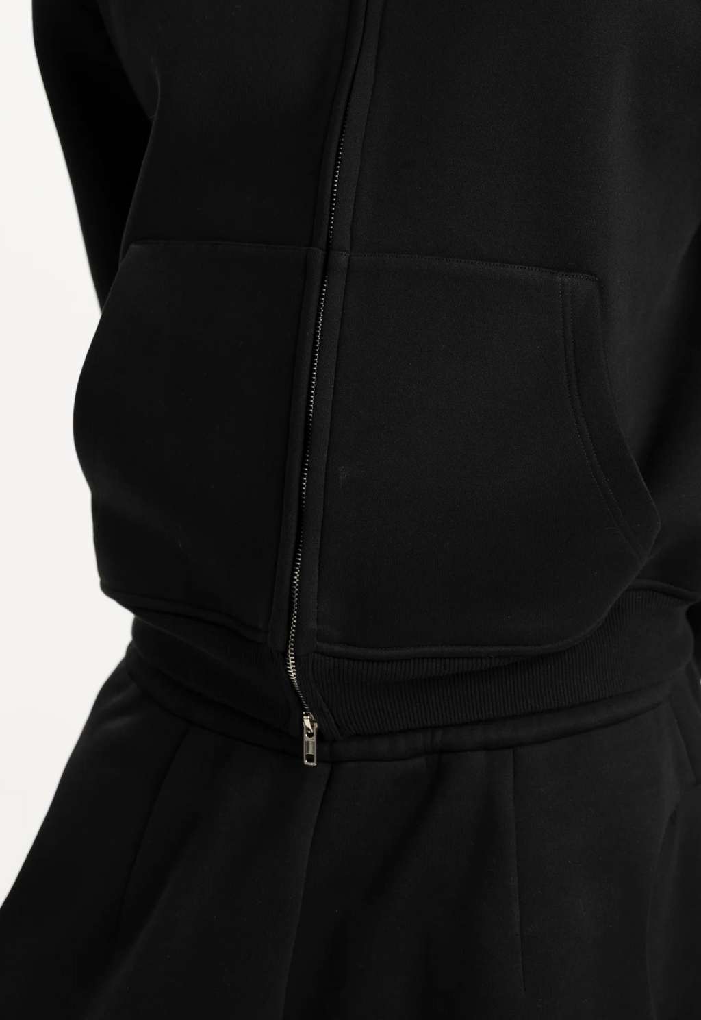 Zip-Up Hoodie & Sweatpants (Black)