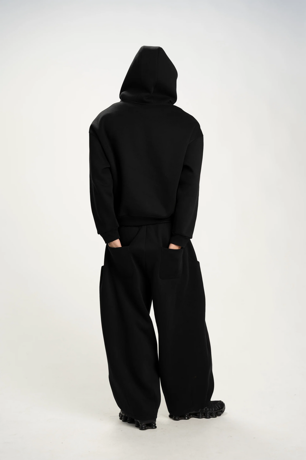 Zip-Up Hoodie & Sweatpants (Black)