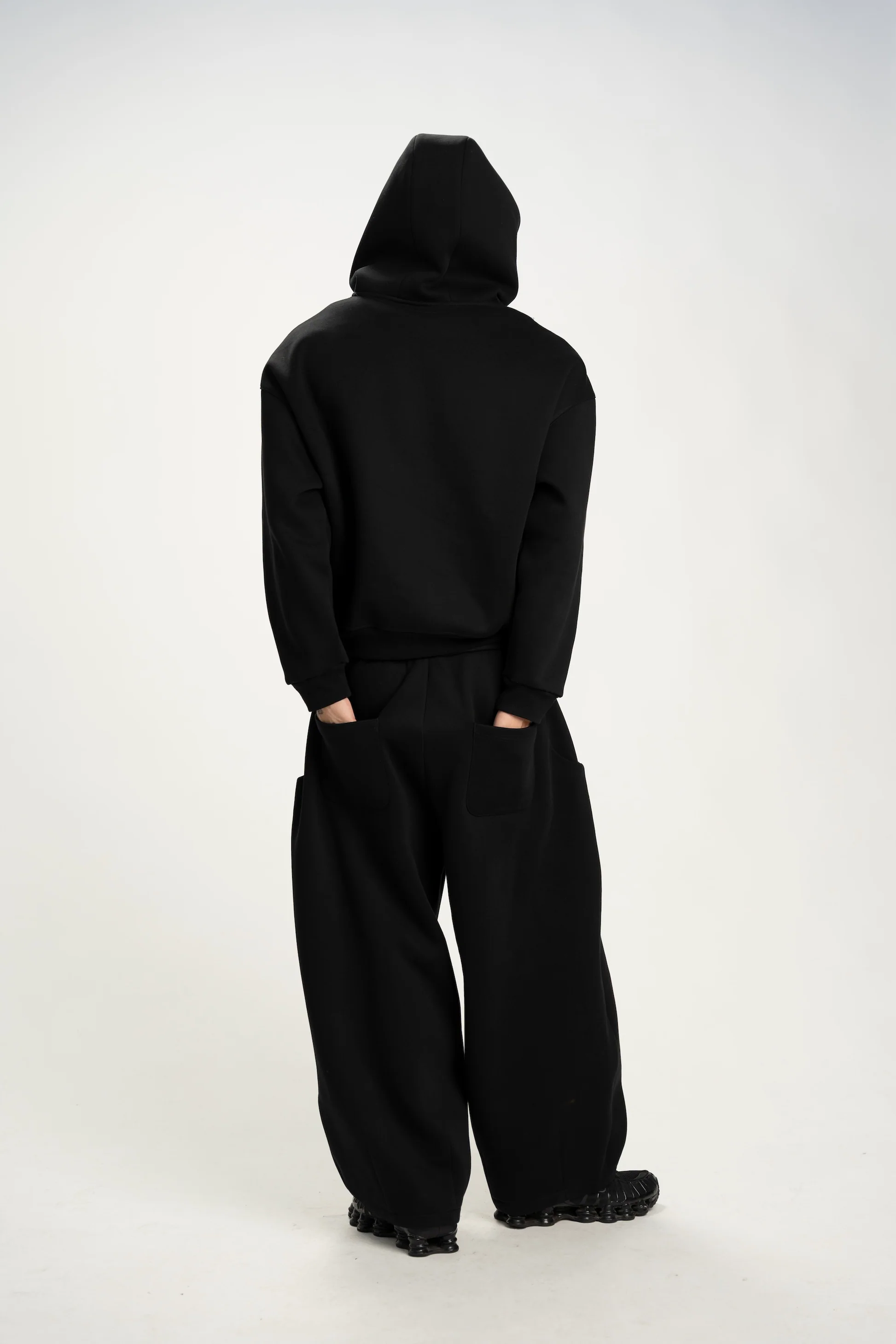 Zip-Up Hoodie & Sweatpants (Black)